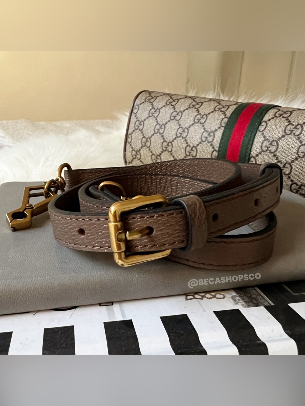 Genuine Leather Crossbody Shoulder Strap Replacement For Gucci Ophidia Bag